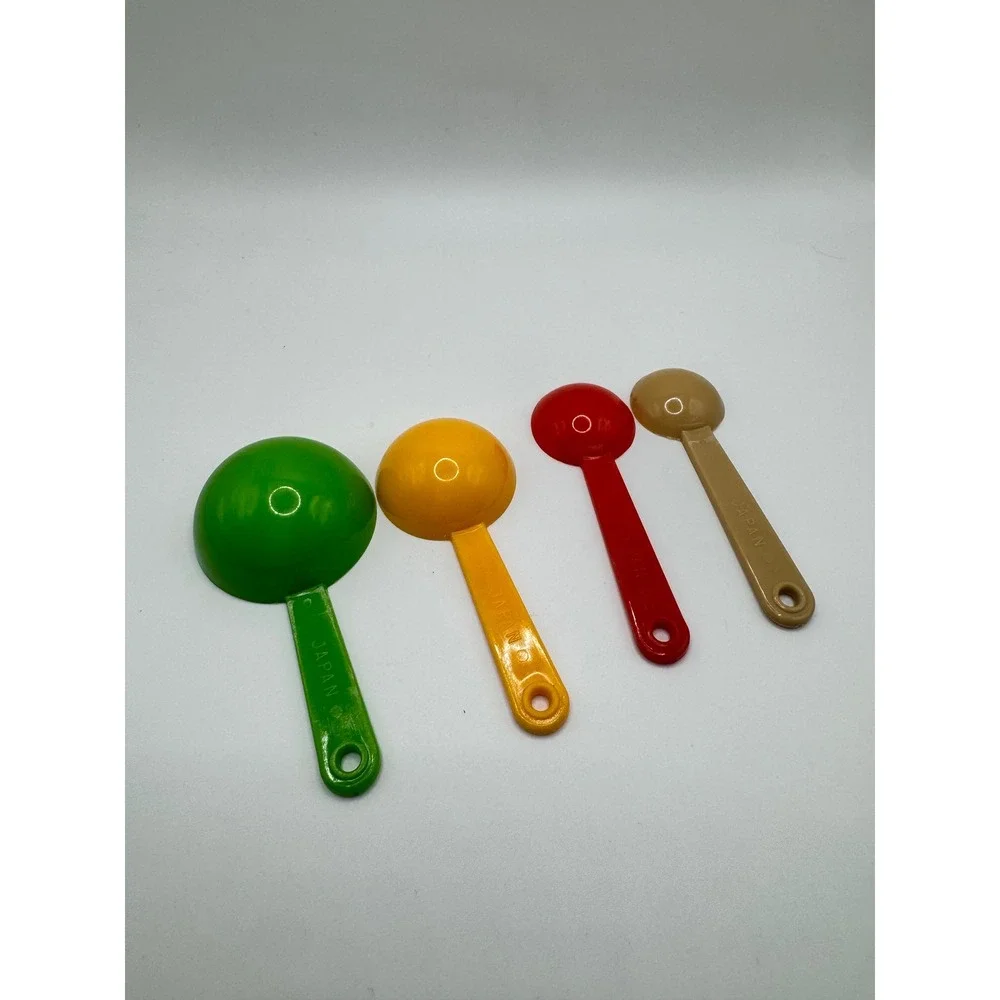 Vintage Ceramic Plant Pot Measuring Spoon Holder Set Japan Retro MCM Kitsch